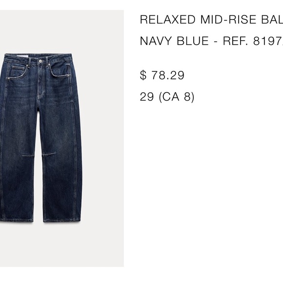ZARA Relaxed Mid-Rise Balloon TRF Jeans Fall 2024 collection - Picture 8 of 10